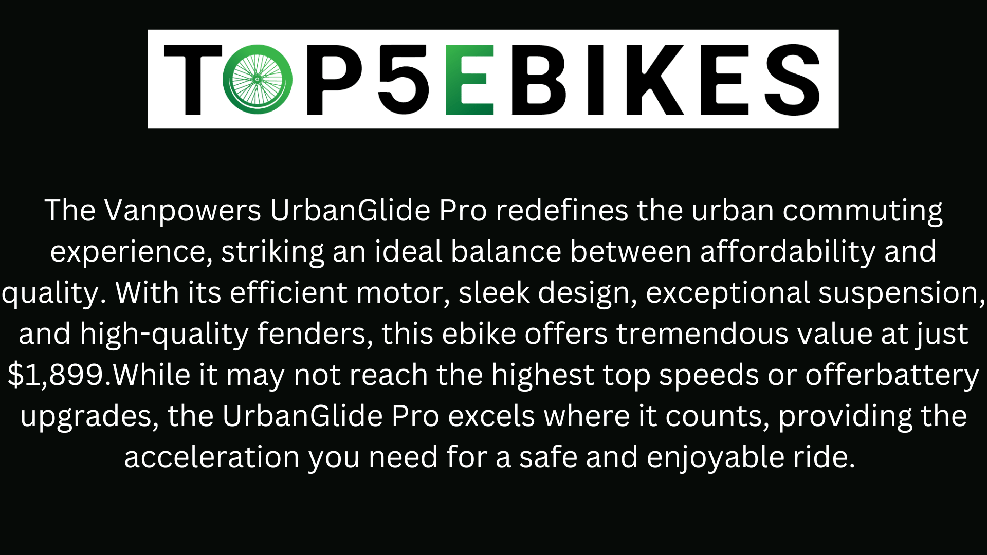 Review ：Vanpowers UrbanGlide Pro Ebike: Elevating Your Urban Commute - VANPOWERS LTD