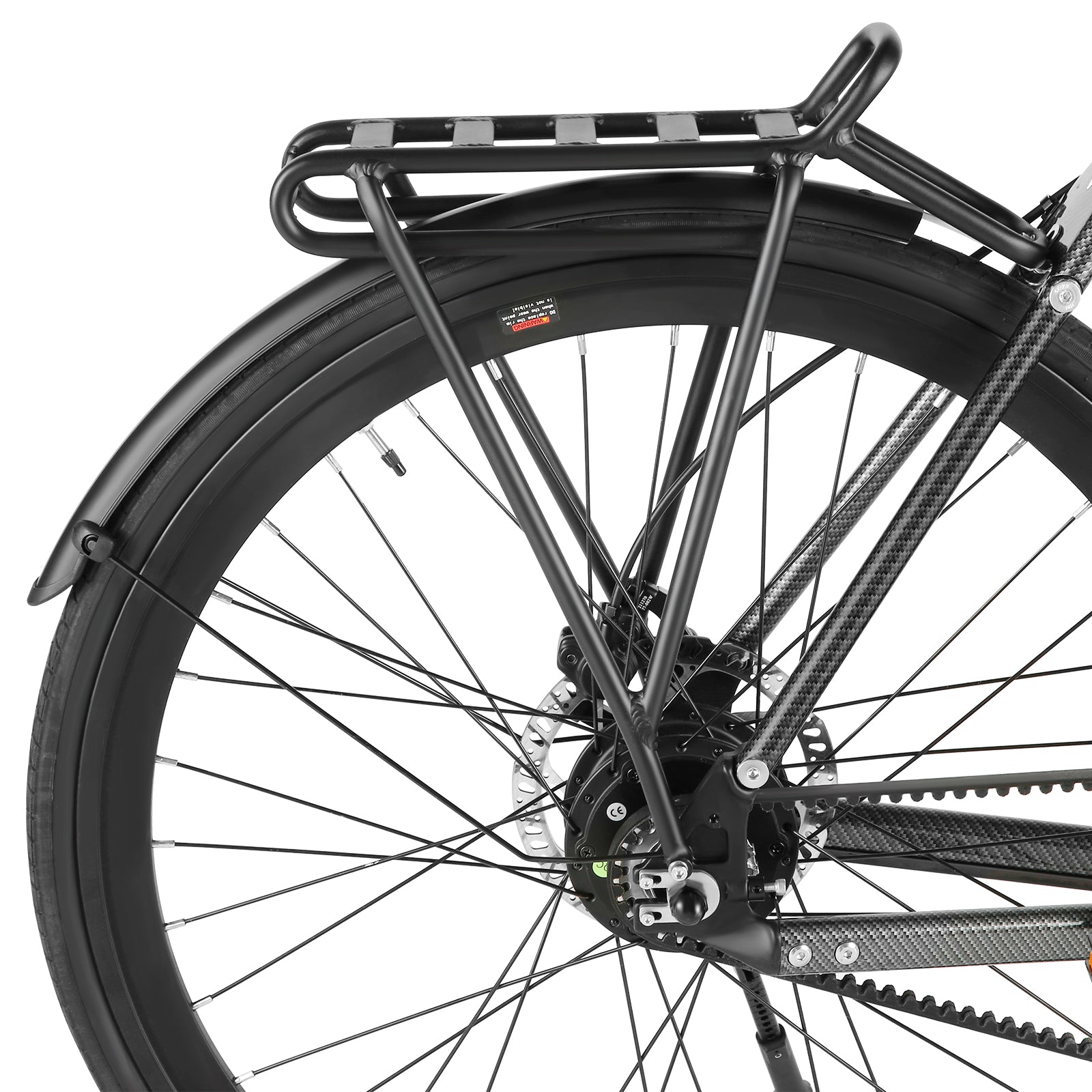 The City Vanture electric bike rear rack is made of aluminum alloy, weighs 1.3 kg and is durable. It combines fashion and practicality. This rear rack is fully compatible with the City Vanture Electric Bike for Commuting Electric Bike.